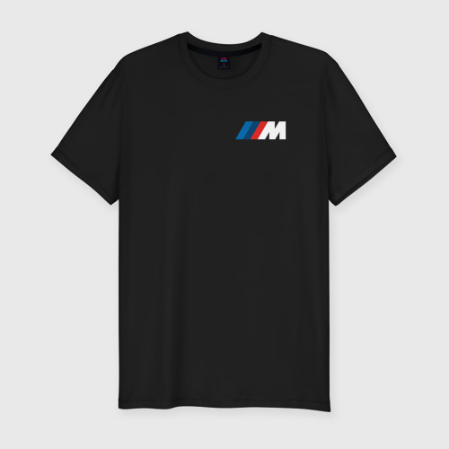 Мужская футболка хлопок Slim BmW ///m logo 2020, цвет черный