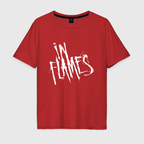 Мужская футболка хлопок Oversize In Flames, цвет красный