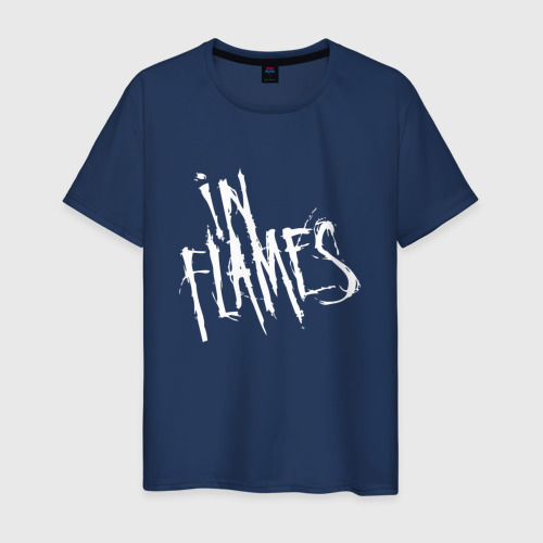 Мужская футболка из хлопка с принтом In Flames, вид спереди №1