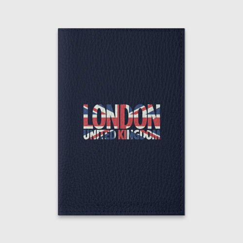 Обложка для паспорта матовая кожа с принтом Лондон, вид спереди №1