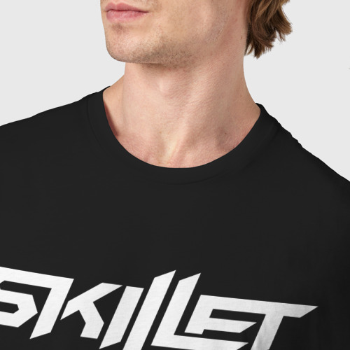 Мужская футболка хлопок Skillet Logo Скиллет лого, цвет черный - фото 6