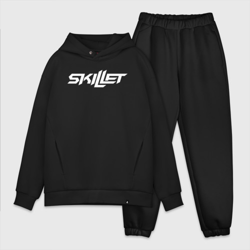 Мужской костюм oversize хлопок Skillet Logo Скиллет лого, цвет черный