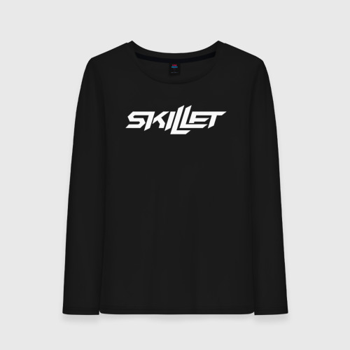 Женский лонгслив хлопок Skillet Logo Скиллет лого, цвет черный