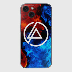 Чехол для iPhone 15 силиконовый с защитой камеры Linkin Park Линкин Парк