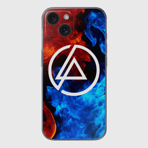 Чехол для iPhone 15 силиконовый с защитой камеры Linkin Park Линкин Парк