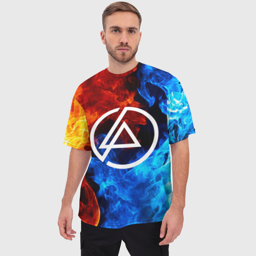 Мужская футболка oversize 3D Linkin Park Линкин Парк, цвет 3D печать - фото 3