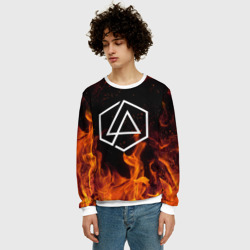 Мужской свитшот 3D Linkin Park in fire - фото 2