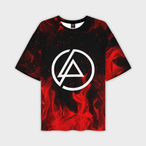 Мужская футболка oversize 3D Linkin park emblem, цвет 3D печать