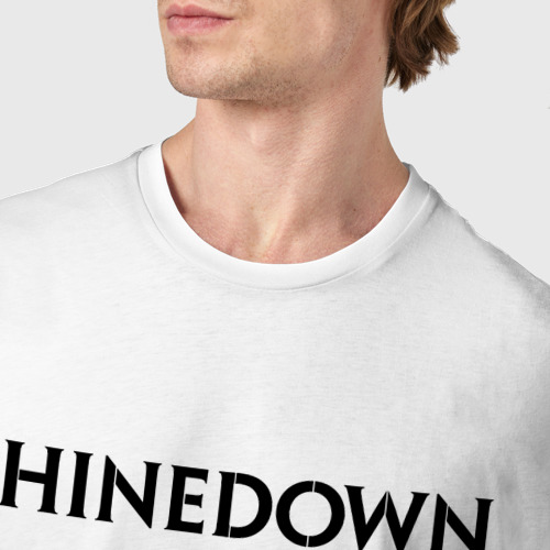 Мужская футболка хлопок Shinedown, цвет белый - фото 6