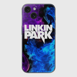 Чехол для iPhone 15 силиконовый с защитой камеры Linkin Park Линкин Парк