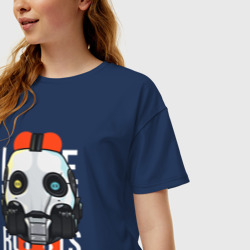 Женская футболка хлопок Oversize Love death robots LDR - фото 2