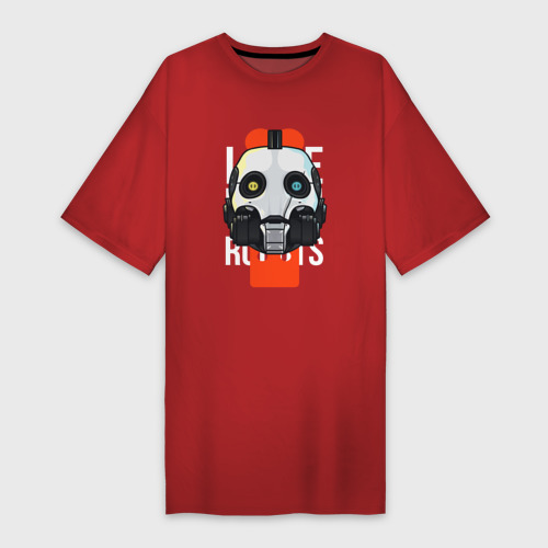Платье-футболка хлопок Love death robots LDR, цвет красный