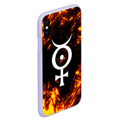 Чехол для iPhone XS Max матовый Marilyn Manson логотип на брызгах - фото 2