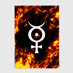 Постер Marilyn Manson логотип на брызгах