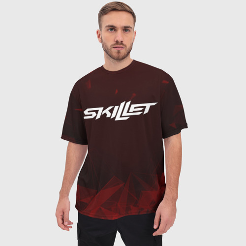 Мужская футболка oversize 3D Skillet, цвет 3D печать - фото 3