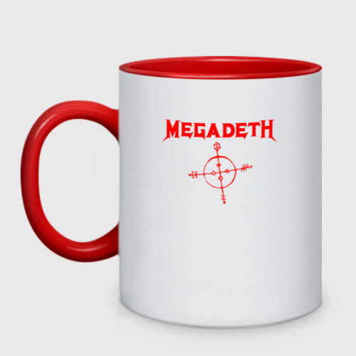 Кружка двухцветная Megadeth, цвет белый + красный