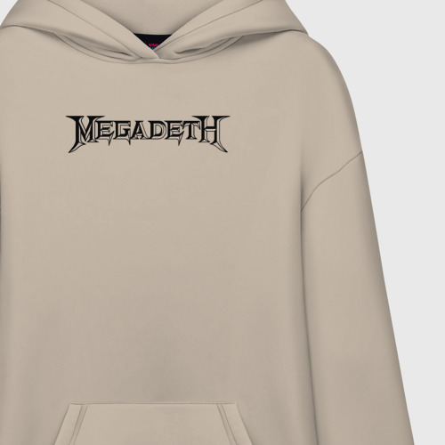 Худи SuperOversize хлопок Megadeth Мегадеф, цвет миндальный - фото 3