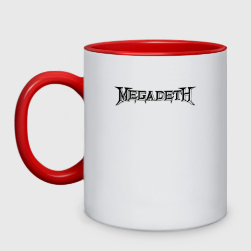 Кружка двухцветная Megadeth Мегадеф, цвет белый + красный