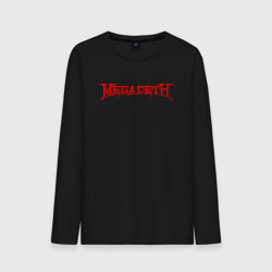 Мужской лонгслив хлопок Megadeth красное лого