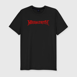 Мужская футболка хлопок Slim Megadeth красное лого