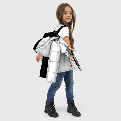 Зимняя куртка для девочек 3D Соник, цвет черный - фото 6
