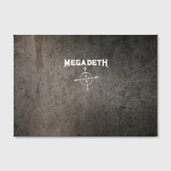 Холст с принтом Megadeth Мегадеф для любого человека, вид спереди №2. Цвет основы: белый