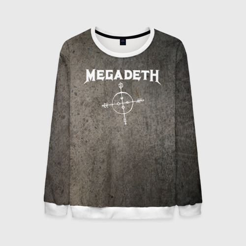 Мужской свитшот 3D Megadeth Мегадеф, цвет белый