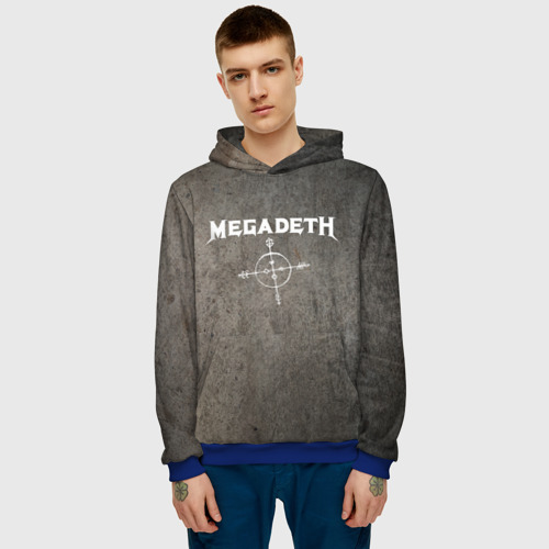 Мужская толстовка 3D Megadeth Мегадеф, цвет синий - фото 3