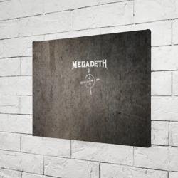 Холст с принтом Megadeth Мегадеф для любого человека, вид спереди №3. Цвет основы: белый