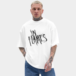 Мужская футболка Oversize хлопок texturе In Flames Ин Флеймс - фото 2