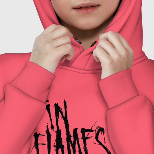 Детское худи Oversize хлопок In Flames Ин Флеймс, цвет коралловый - фото 7