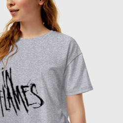 Женская футболка хлопок Oversize In Flames Ин Флеймс - фото 2