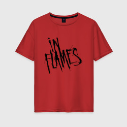 Женская футболка хлопок Oversize In Flames Ин Флеймс