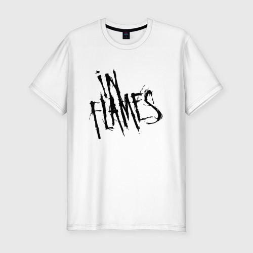 Мужская футболка приталенная из хлопка с принтом In Flames Ин Флеймс, вид спереди №1