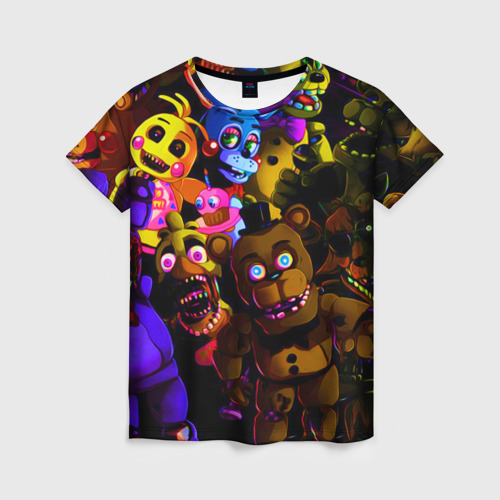 Женская футболка 3D с принтом Five Nights At Freddy's, вид спереди #2