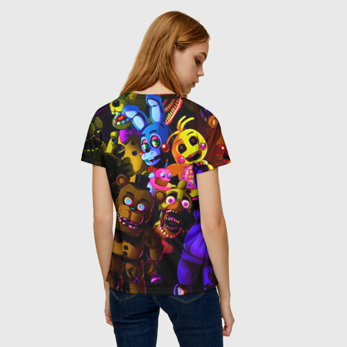 Женская футболка 3D с принтом Five Nights At Freddy's, вид сзади #2