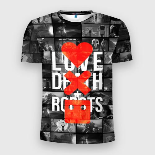 Мужская футболка 3D Slim Love death robots LDR, цвет 3D печать