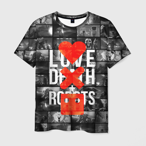Мужская футболка 3D с принтом LOVE DEATH ROBOTS (LDR), вид спереди #2