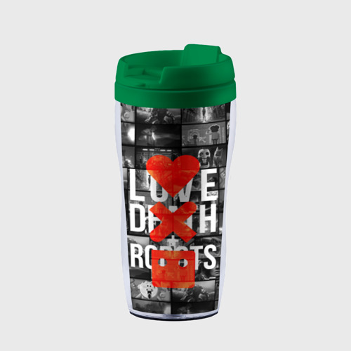 Термокружка-непроливайка Love death robots LDR, цвет зеленый