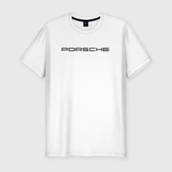 Мужская футболка хлопок Slim Porsche black logo