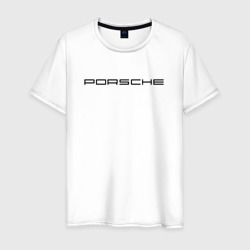 Мужская футболка хлопок Porsche black logo