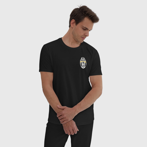 Мужская пижама хлопок Juventus, цвет черный - фото 3