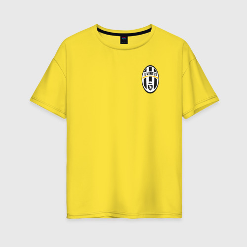 Женская футболка хлопок Oversize с принтом Juventus, вид спереди #2