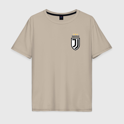 Мужская футболка хлопок Oversize Juventus mini, цвет миндальный