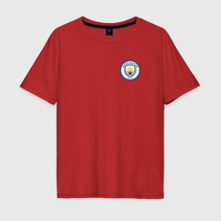 Мужская футболка хлопок Oversize Манчестер Сити мини логотип