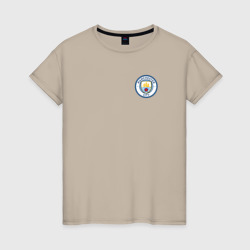 Женская футболка хлопок Манчестер Сити мини логотип