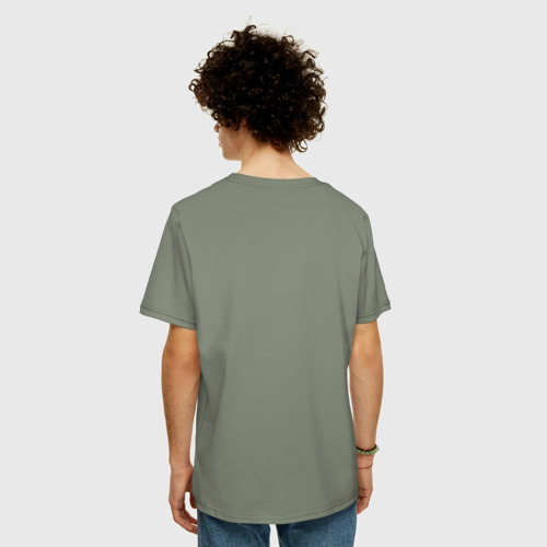 Мужская футболка хлопок Oversize с принтом Манчестер Сити мини логотип, вид сзади #2