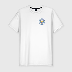 Мужская футболка хлопок Slim Манчестер Сити мини логотип