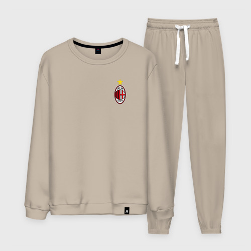 Мужской костюм хлопок AC Milan emblem, цвет миндальный