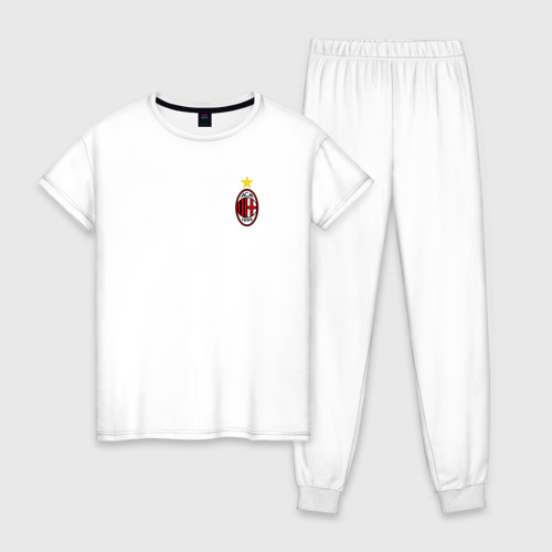 Женская пижама хлопок AC Milan emblem, цвет белый